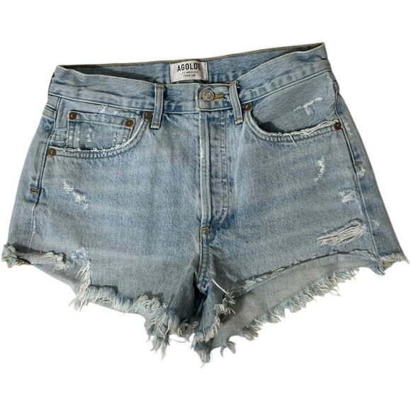 Agolde Parker Shorts 2.5” Inseam | Size 24 | Light Denim 293 - Picture 1 of 5